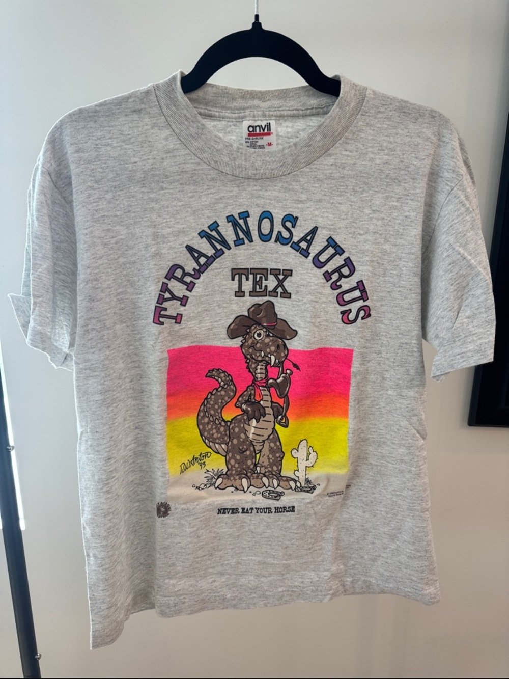 Vintage 1993 Tyrannosaurus Tex Tee — Anvil — Made in USA — Medium